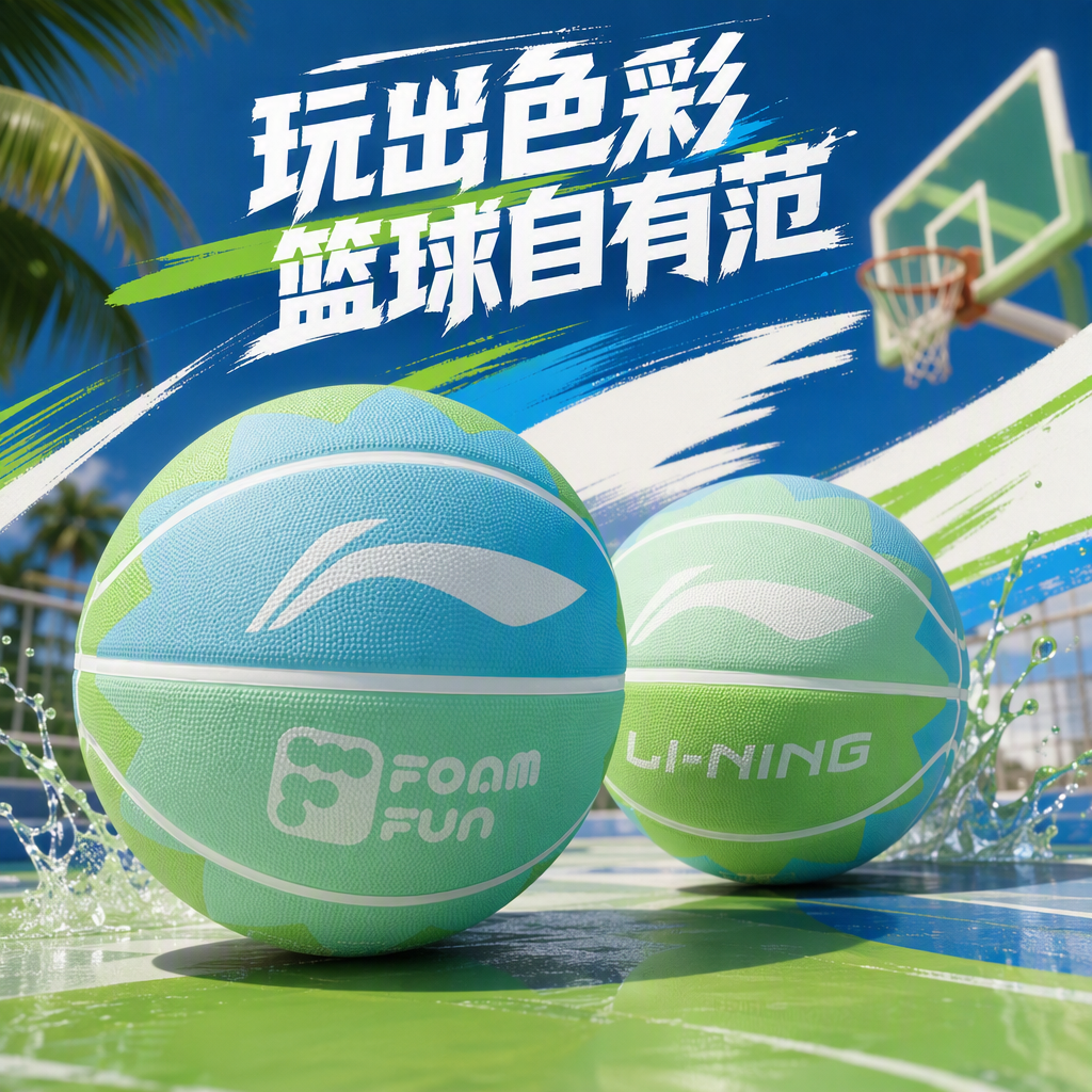 LBQK697-4李宁7号太阳花发泡橡胶篮球详情4