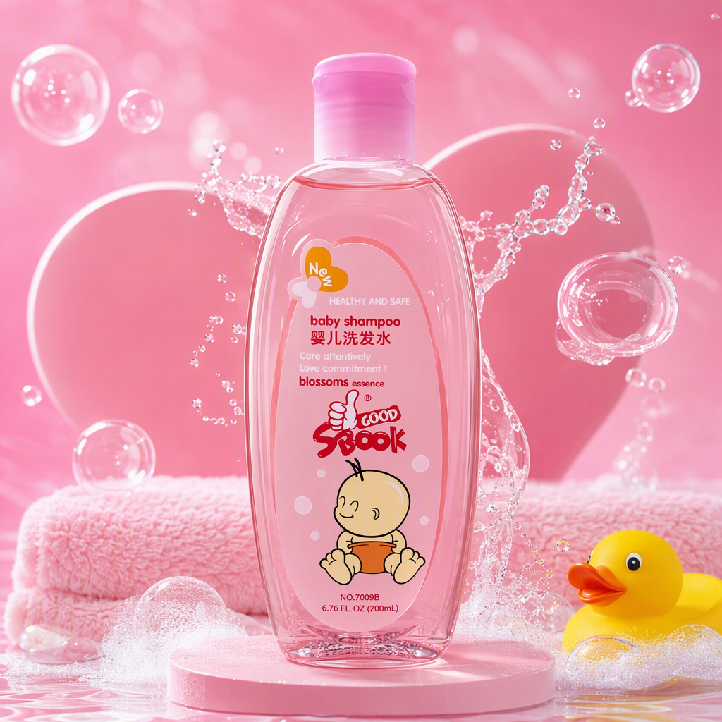 Baby soft shampoo botella rosa cuerpo suave nutrición bebé cuidado del cabello fórmula natural especial para niños Specification image