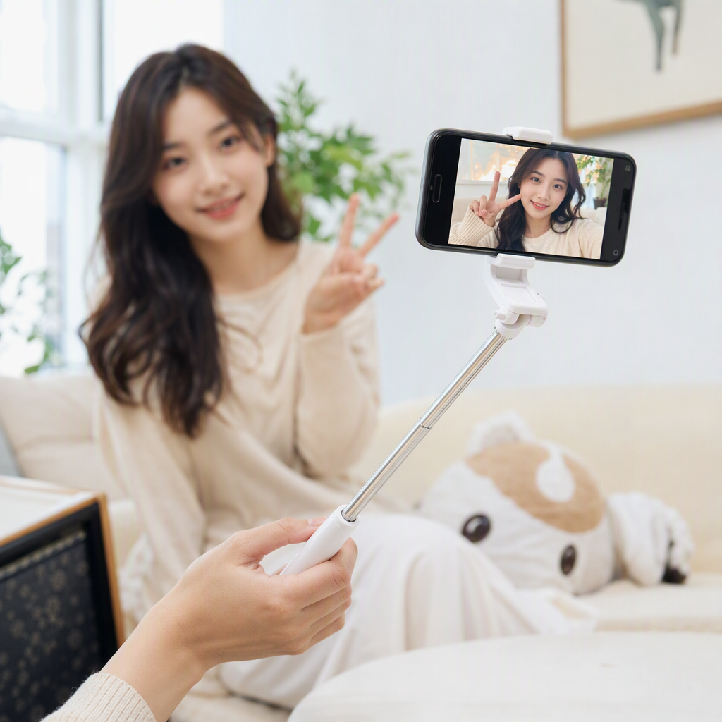 Portable selfie stick, high-definition camera, mobile phone stand, multi-functional selfie details Picture