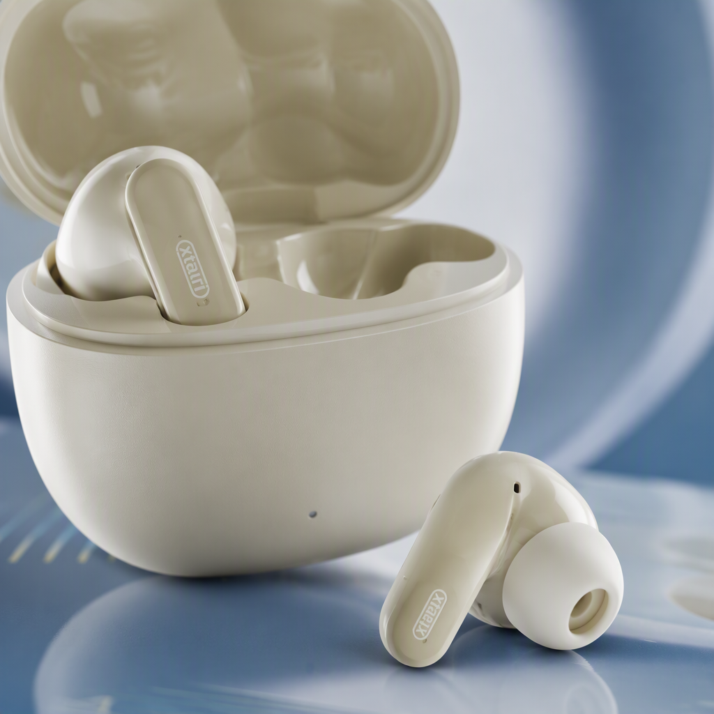 The AEMAI off-white wireless headphones are Bluetooth in-ear long-lasting sports headphones that are lightweight, portable and suitable for use on mobile phones and computers Application Scenario