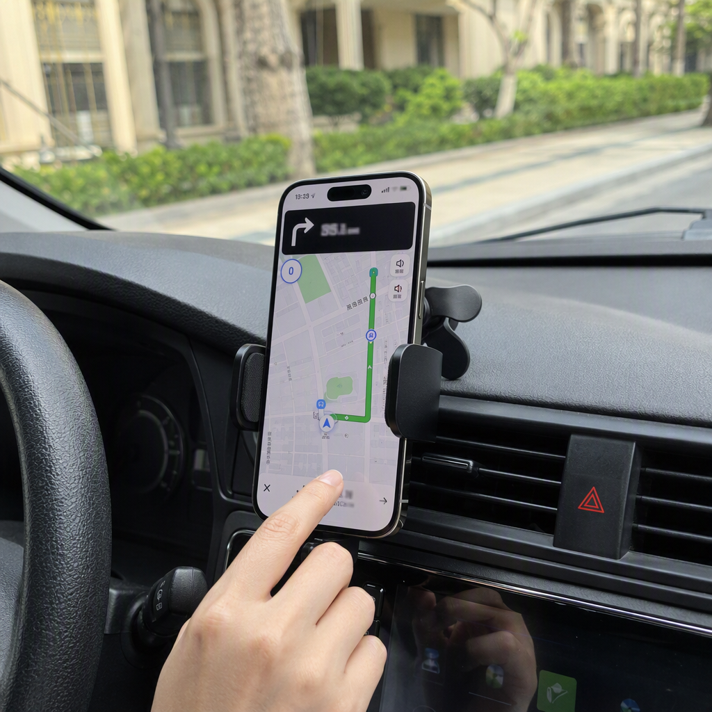 The multi-functional black car phone stand, car navigation stand and car air outlet clamping type are simple and durable