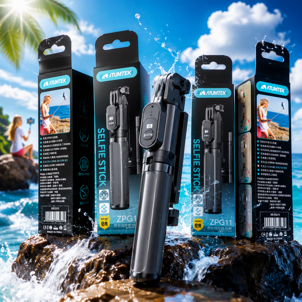 This multi-functional portable long-handled camera is a lightweight and durable black selfie tool suitable for mobile phone cameras Specification image