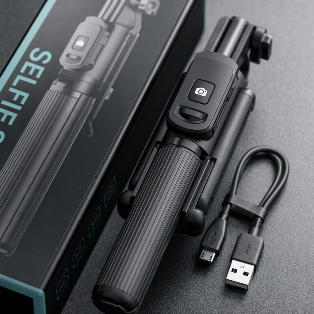This multi-functional portable long-handled camera is a lightweight and durable black selfie tool suitable for mobile phone cameras Application Scenario