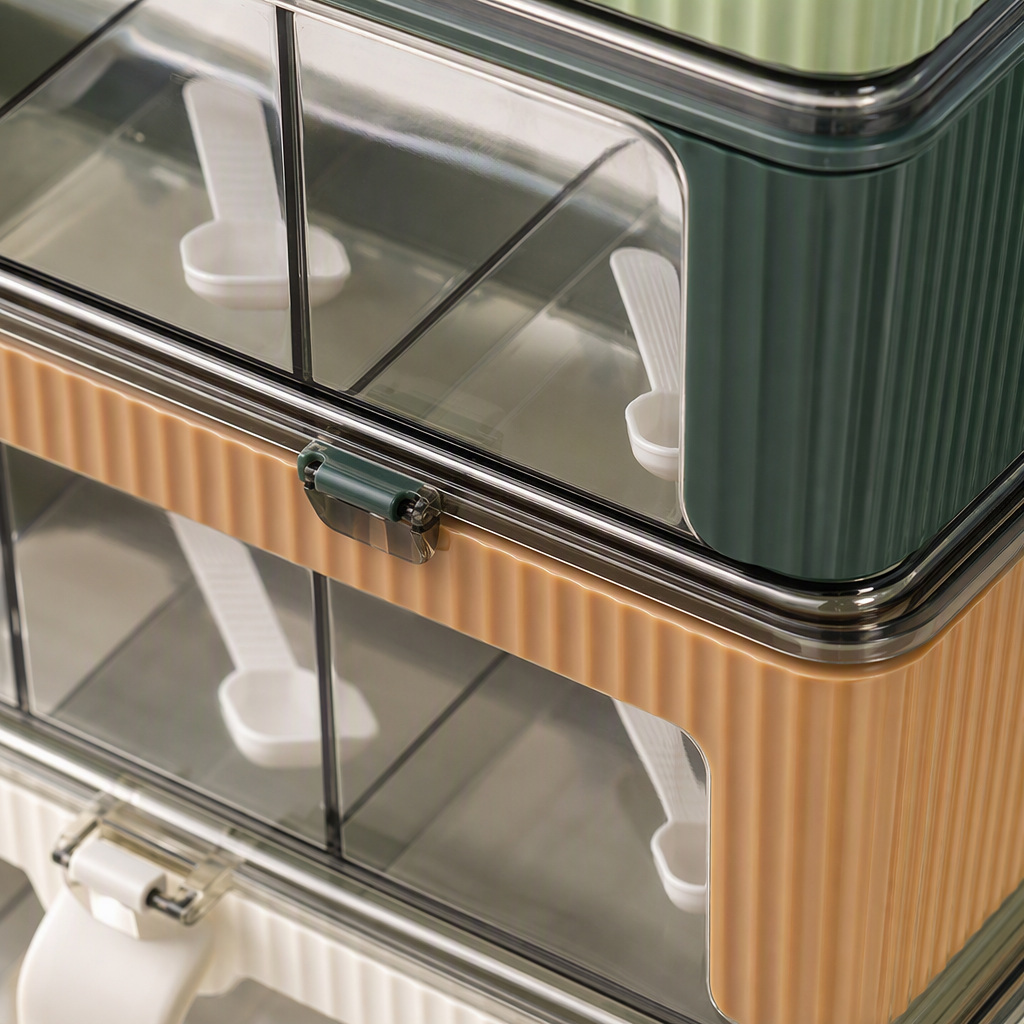 Multi-compartment transparent seasoning box for kitchen storage, seasoning storage container, organizing box, simple and portable for home use Application Scenario