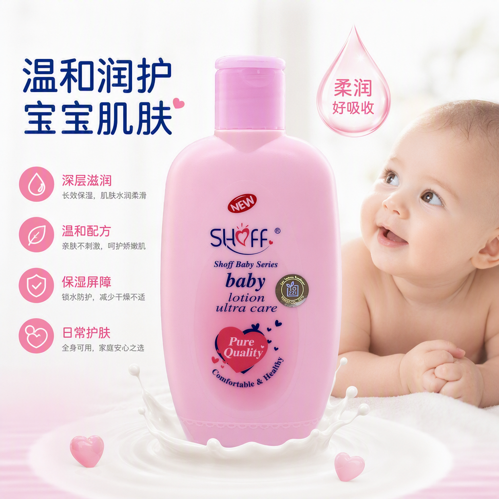Baby lotion bottle pink gentle moisturizing and nourishing baby skin care products