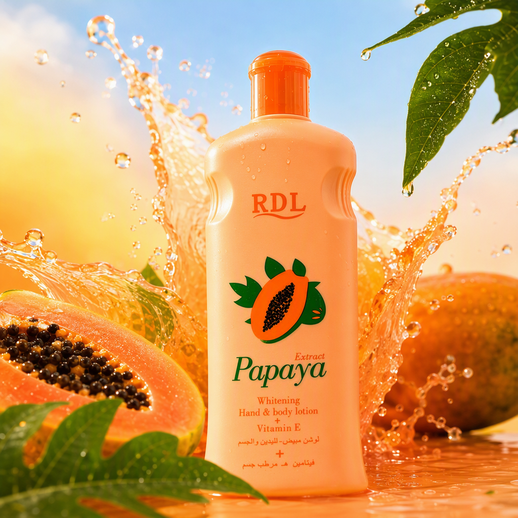 Botella naranja extracto de papaya blanqueamiento manos crema corporal hidratación rejuvenecimiento hidratación reparación cuidado emoliente Specification image