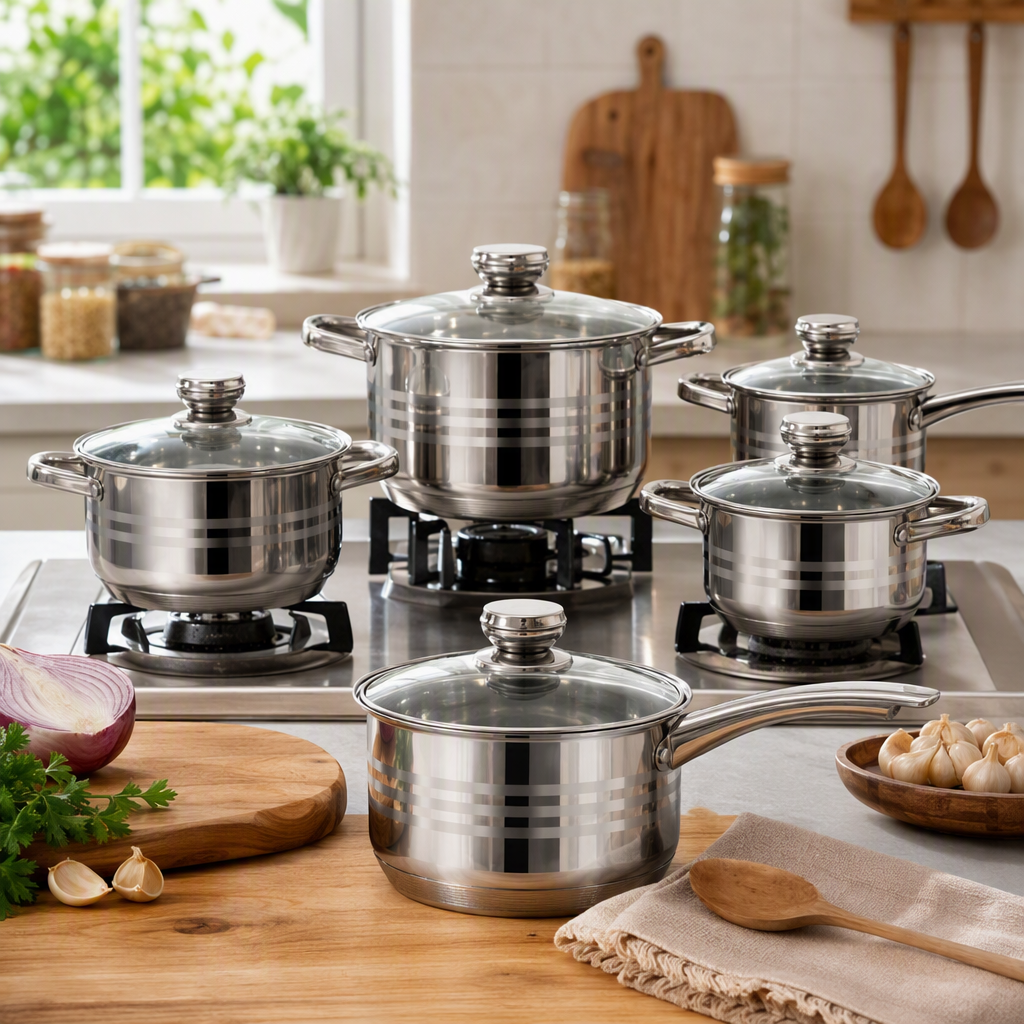 Multi-functional kitchen cookware set, household soup and stir-frying pot set, practical and durable kitchenware products HR108-1 details Picture