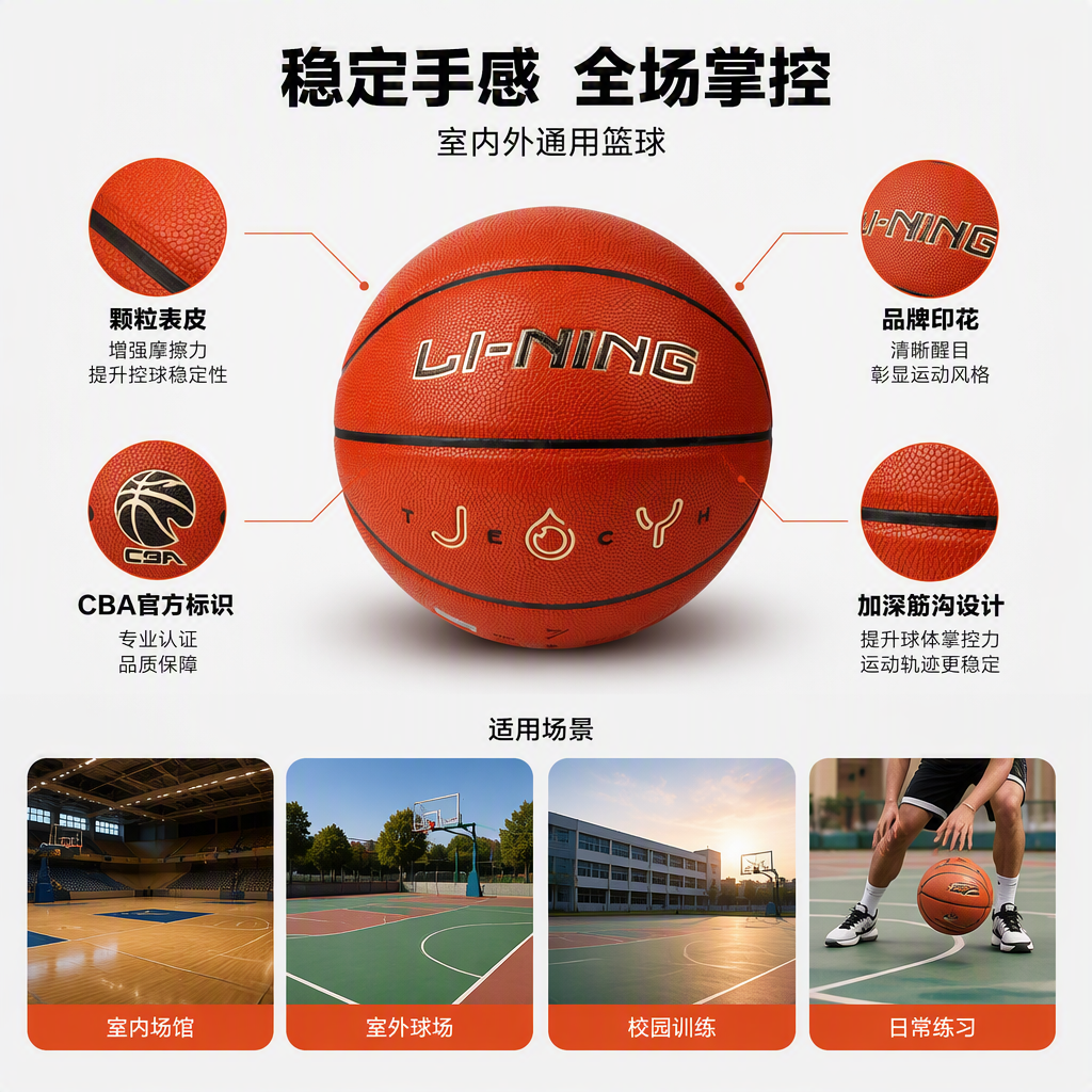 LBQK715-1李宁5号悦享吸湿篮球详情2