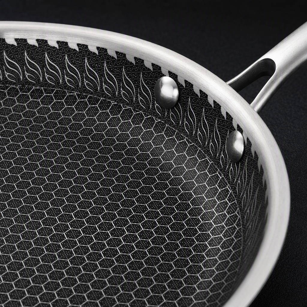 Multi-functional non-stick flat frying pan, household cookware for making soup and stir-frying, kitchen and daily necessities, practical cookware HRS1104-2 Specification image