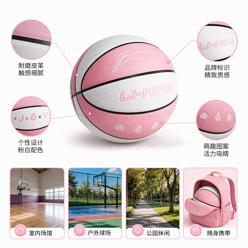 LBQK727-2李宁7号悦享彩色吸湿篮球详情2