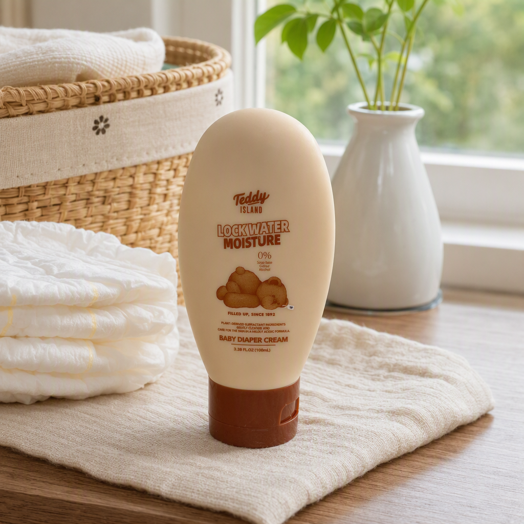 Baby bottom Protection cream, beige bottle, brown cap, gentle moisturizing, anti-red bottom, special care cream for babies details Picture