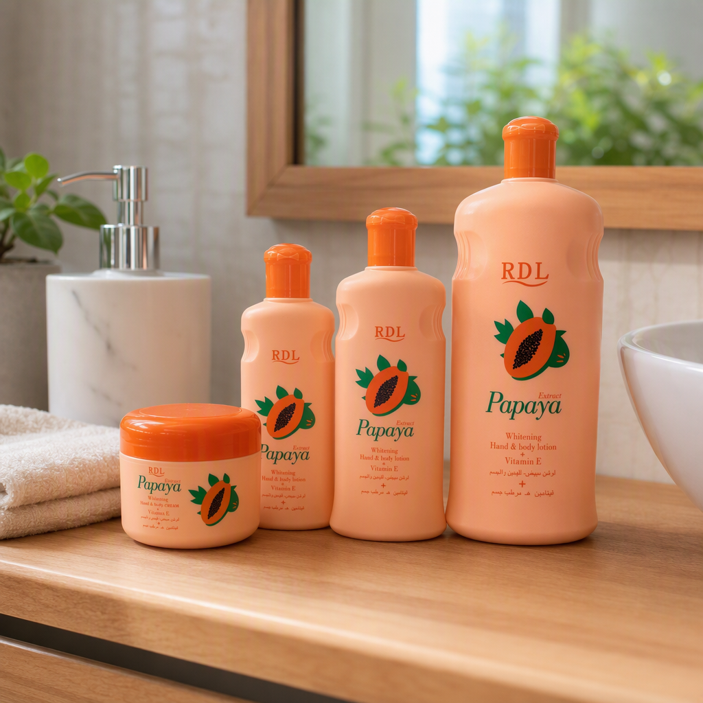 Orange bottle Papaya extract whitening Hand Body Lotion Moisturizes, rejuvenates, hydrates and moisturizes the skin details Picture