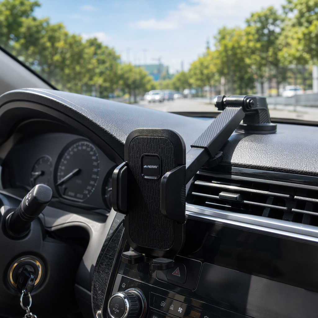 The multi-functional car navigation stand and black car phone stand are anti-slip, stable and easy to install details Picture
