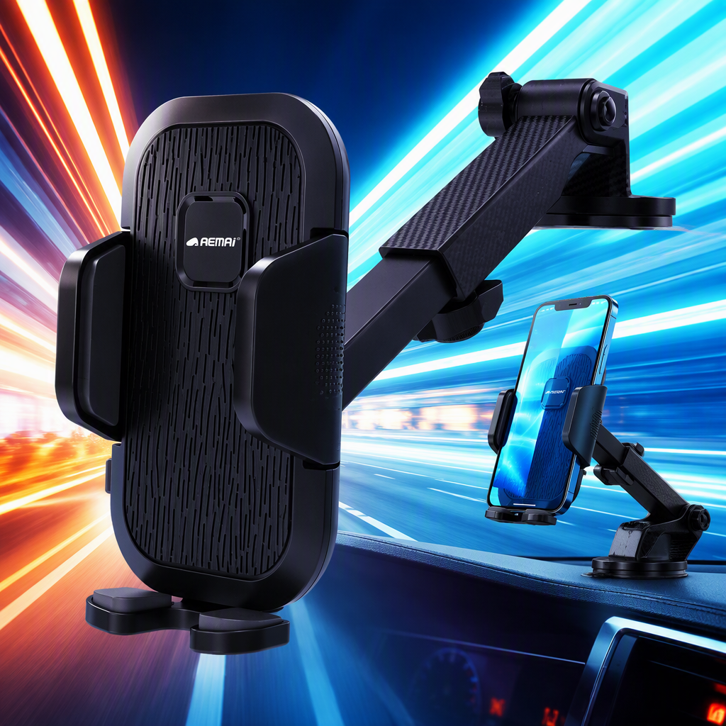 The multi-functional car navigation stand and black car phone stand are anti-slip, stable and easy to install Specification image