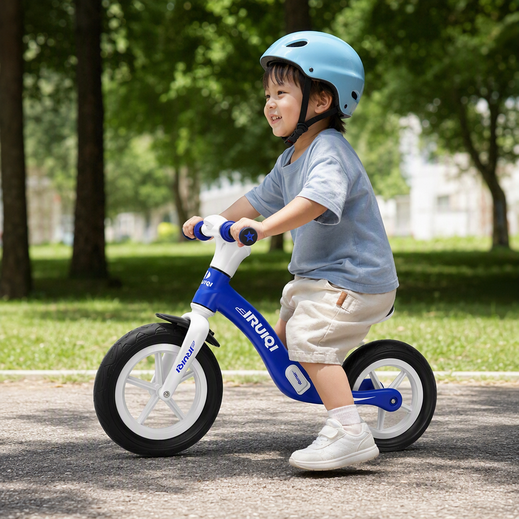 The adjustable handlebars of the children's two-wheel balance bike are safe and durable, making it a suitable riding toy for beginners