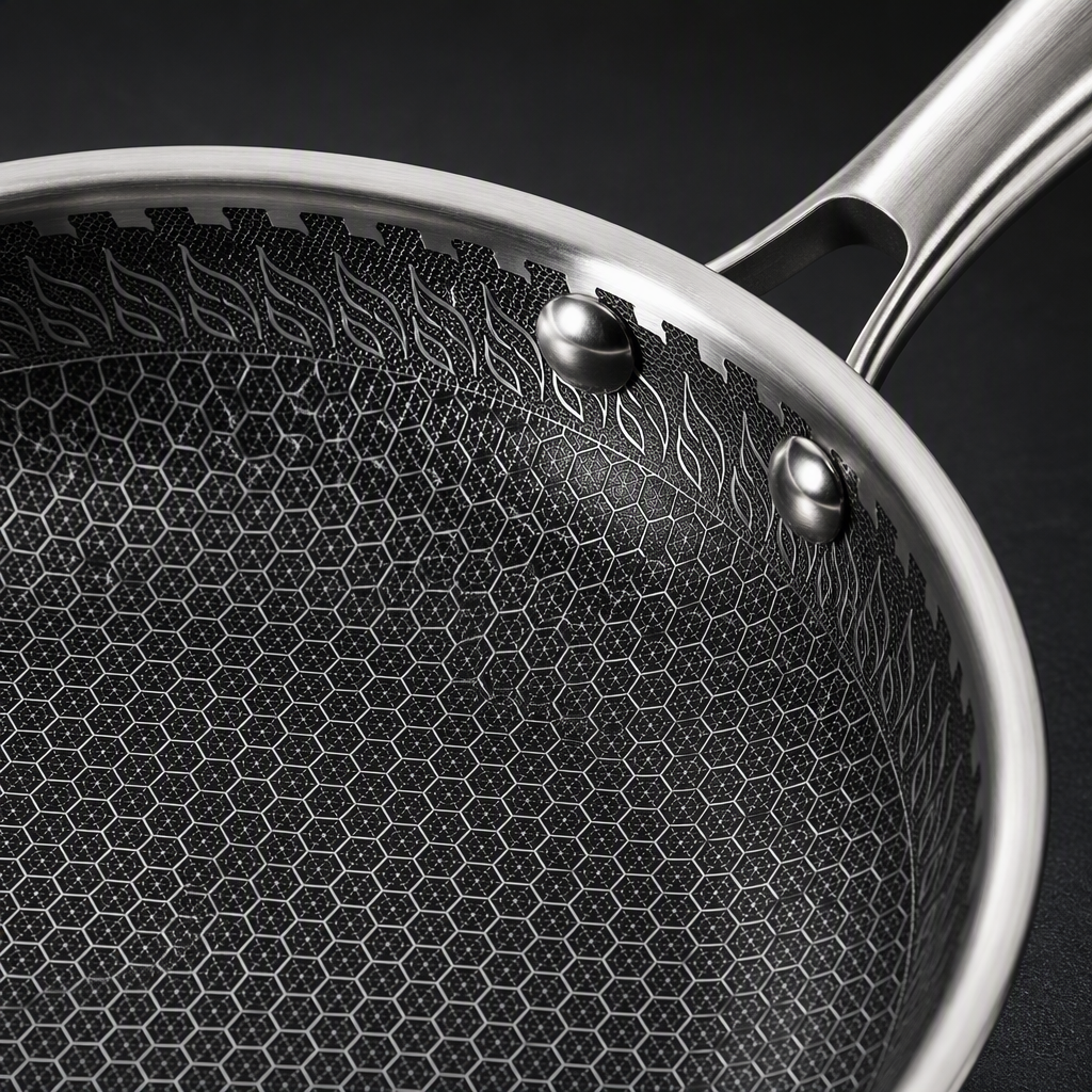 Multi-functional non-stick frying pan, household frying, stir-frying, soup pot, kitchenware, daily essential cookware HRS1104-1 Application Scenario