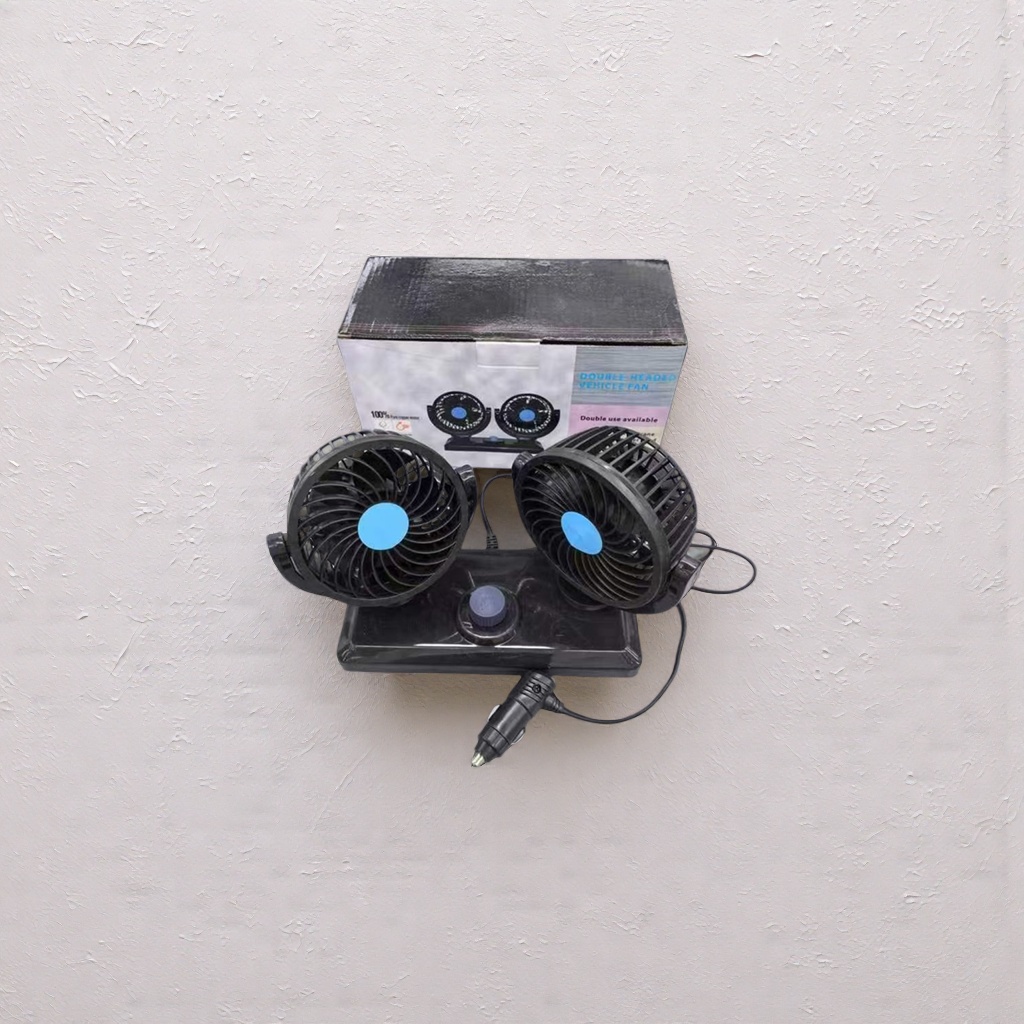 The multi-functional dual-head car fan is portable and silent, providing a cool summer breeze with fast air output details Picture