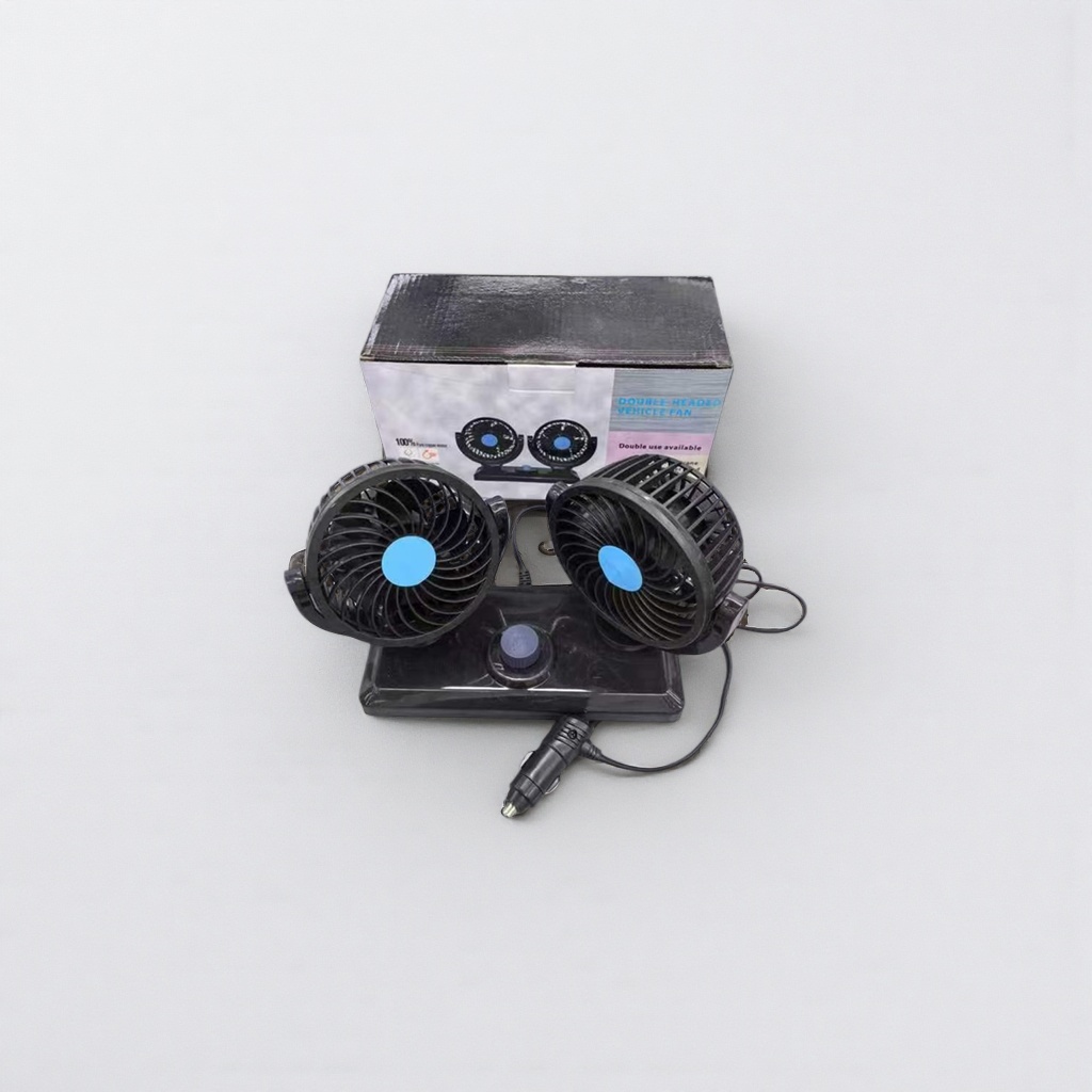 The multi-functional dual-head car fan is portable and silent, providing a cool summer breeze with fast air output Application Scenario