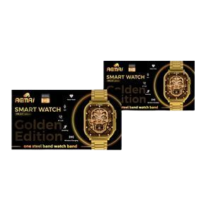The golden dial smartwatch with a black background showcases fashion, sports and multiple functions in high definition Item Picture