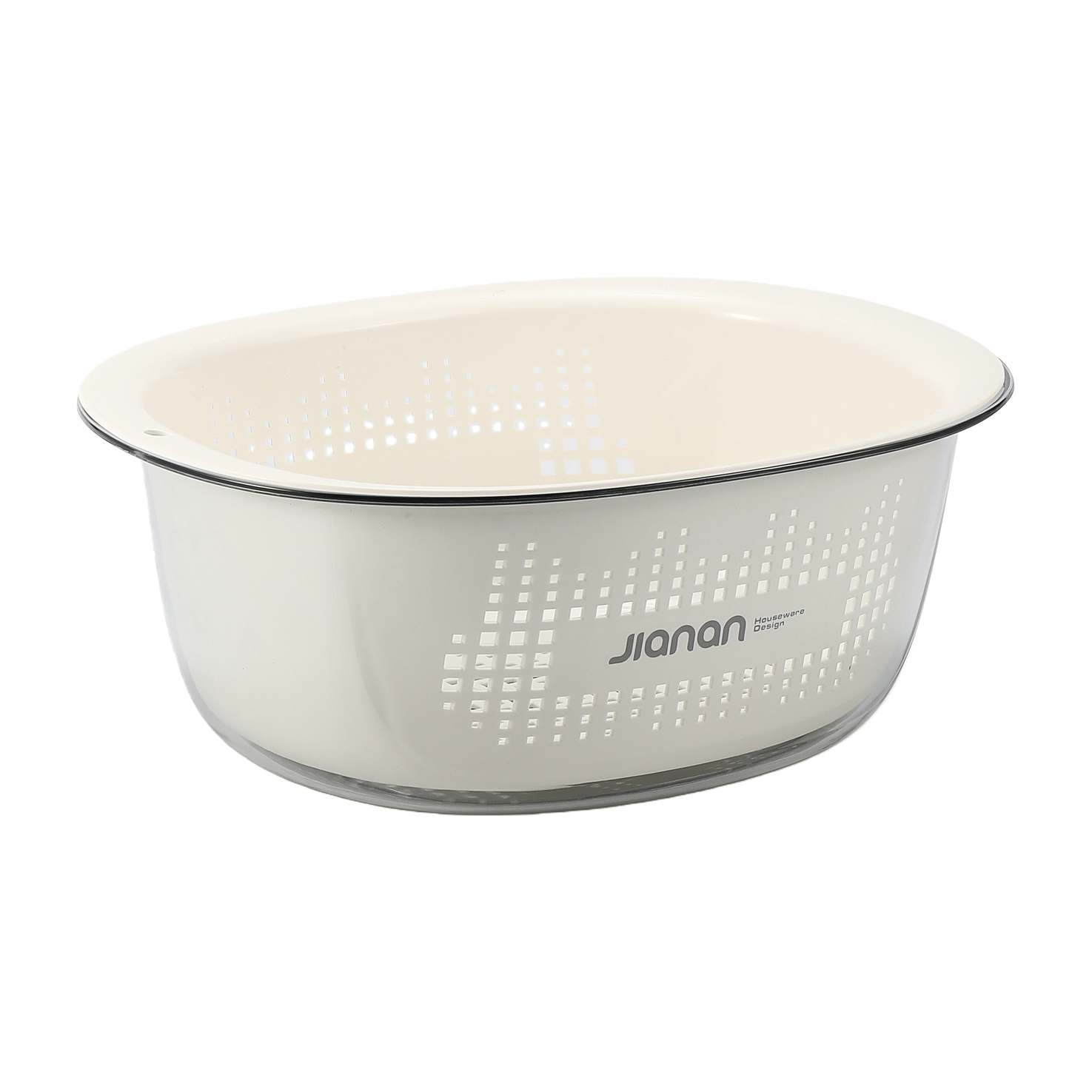【CL】26Q3#0139 Multi-functional white perforated plastic washbasin, a durable and practical household product for washing faces, hands and vegetables Application Scenario