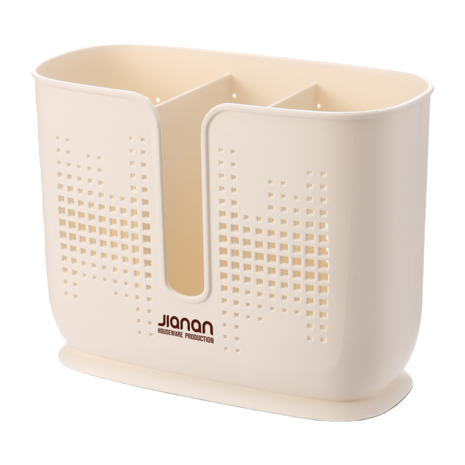 【CL】26Q3#0140 meters white hollowed-out grid kitchen storage cylinder, plastic tabletop divider box, chopstick storage box Application Scenario