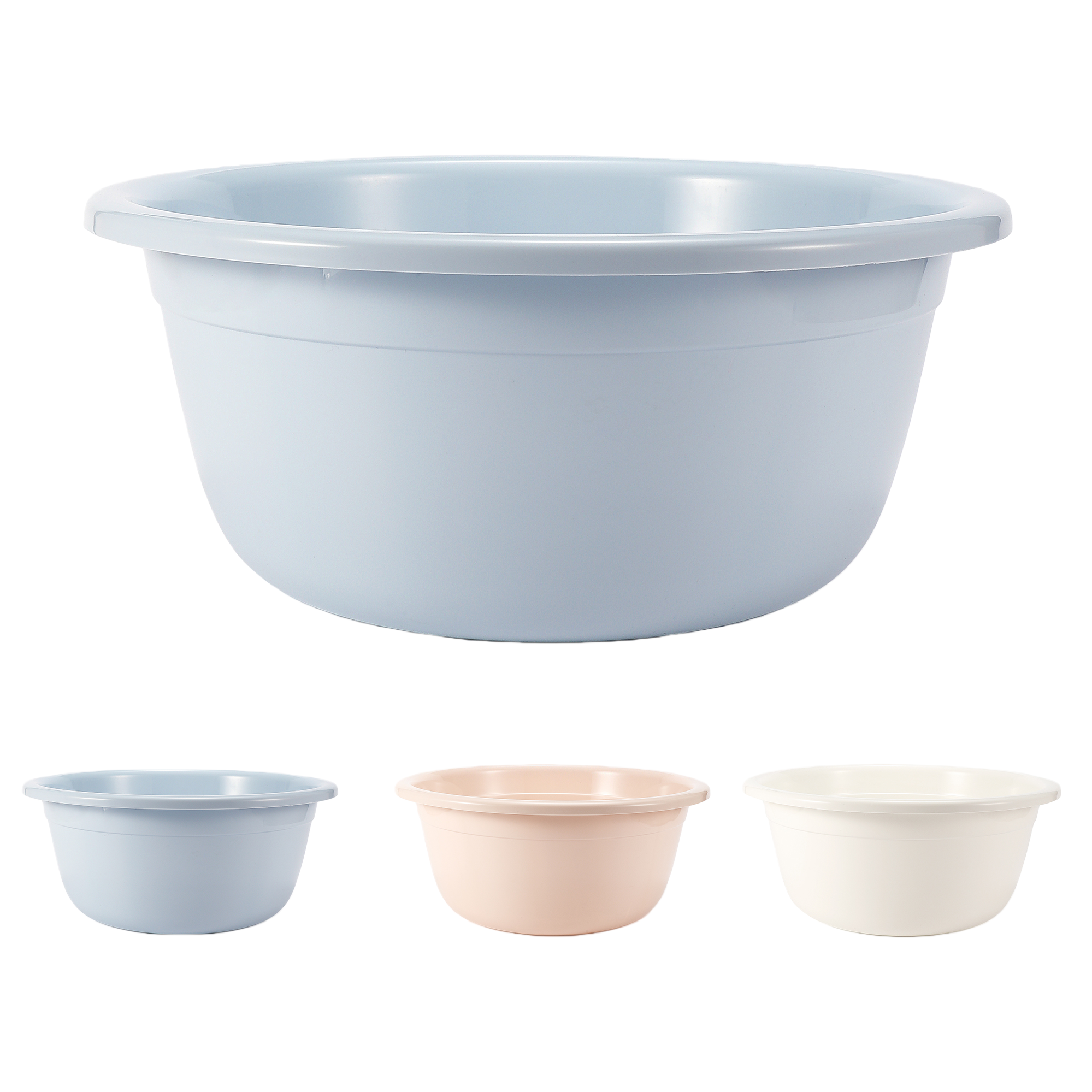 【CL】26Q3#0329 Multi-functional light blue plastic basin, household kitchen for washing vegetables and dishes, wheat straw tableware, environmentally friendly, durable and practical set Application Scenario