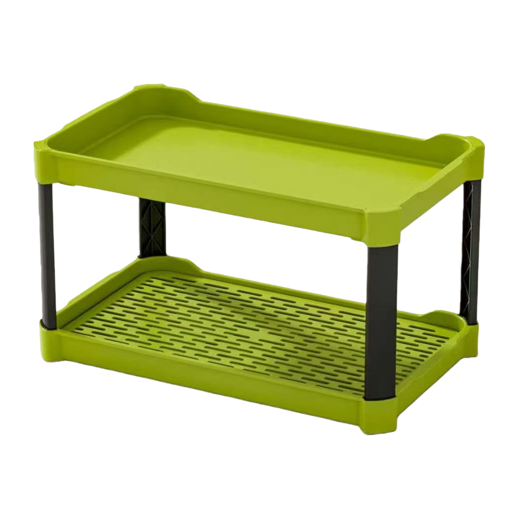Multicapa ambiental verde doble rack rack de almacenamiento de balcón de cocina rack de almacenamiento doméstico simple y práctico Item Picture