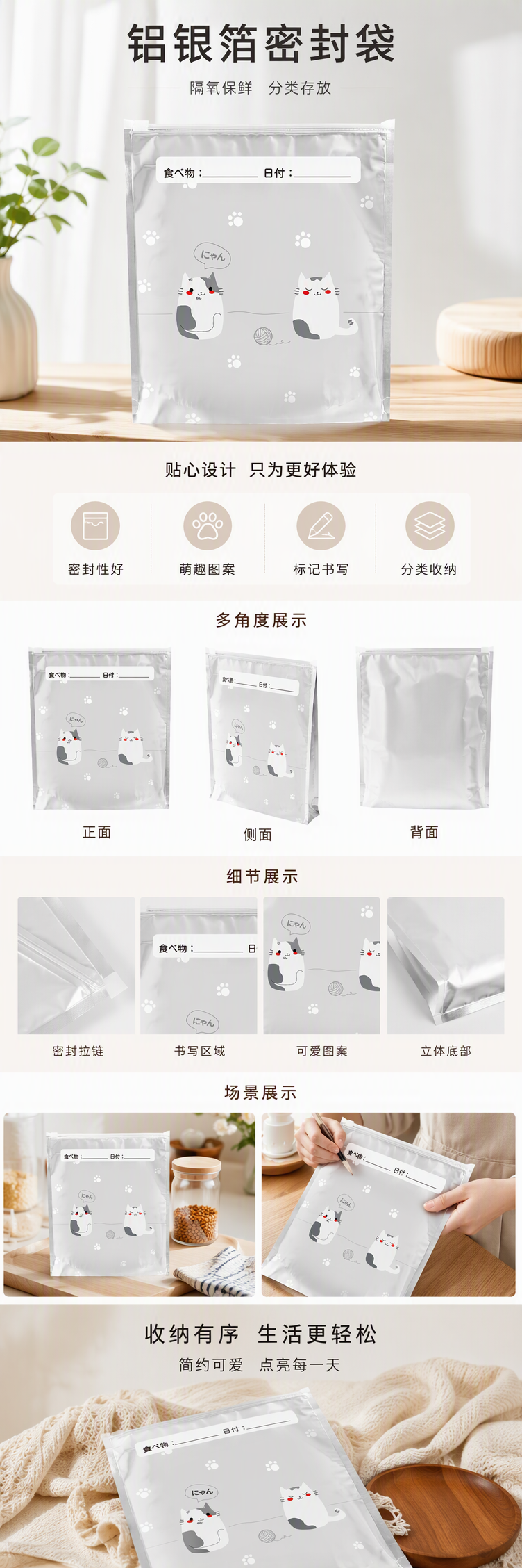 【CL】25Q4#017  食品级密封保鲜袋果蔬收纳袋密食袋食品袋储存袋家庭厨房用品详情5