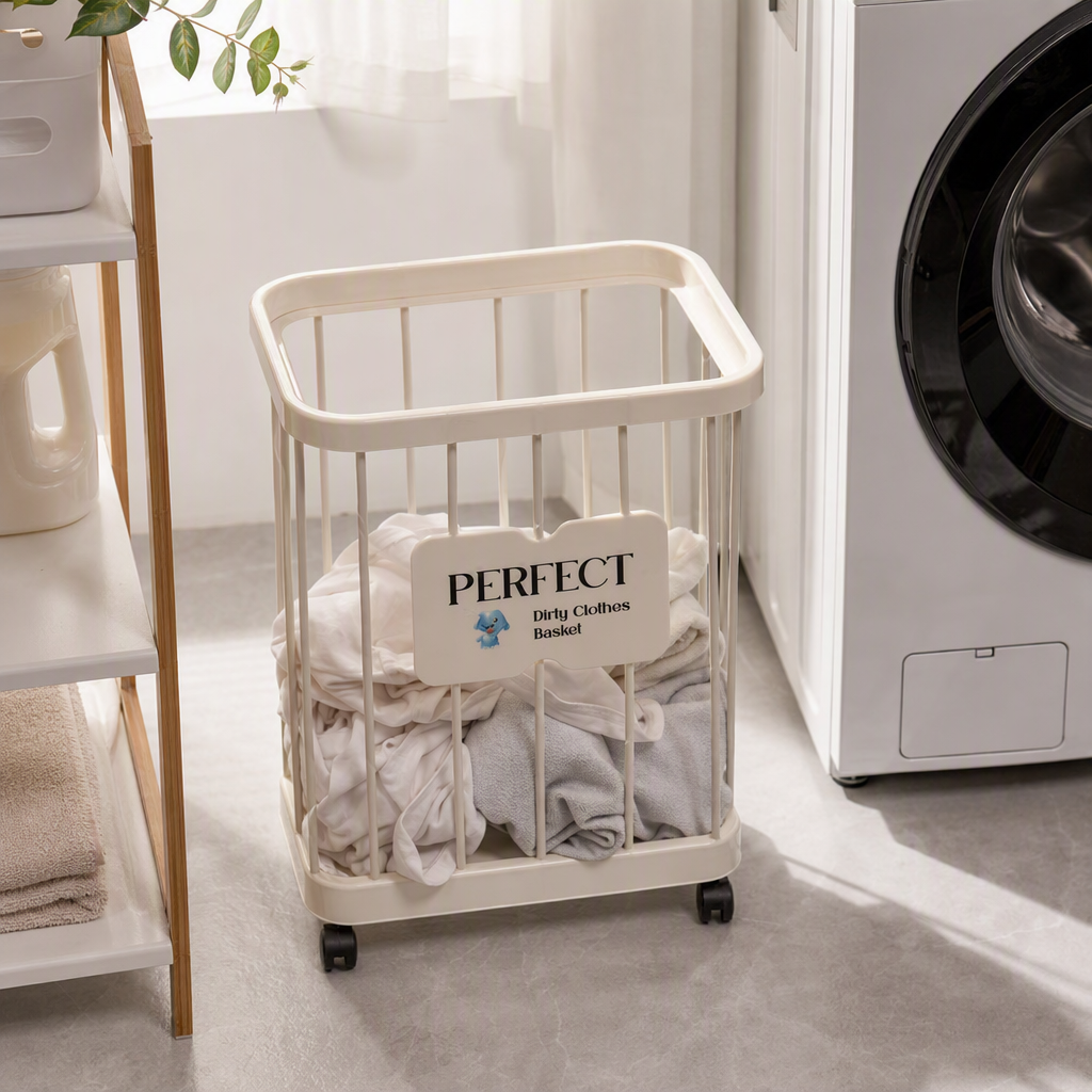 Moda simple arroz blanco sucio cesta de ropa de gran capacidad almacenamiento doméstico organizar la cesta de ropa material ecológico durable y práctico details Picture
