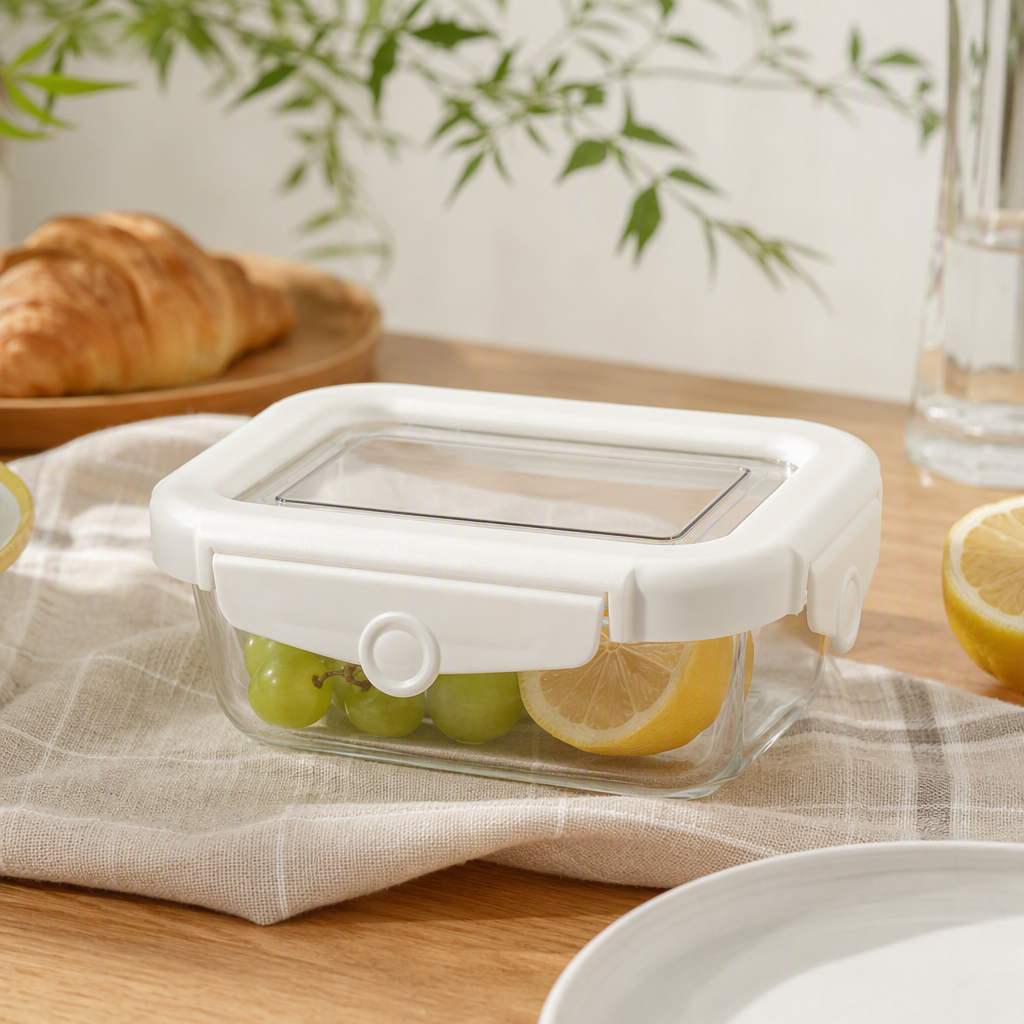 【CL】 26Q3#1630 Multi-compartment glass stainless steel lunch box, food storage box, instant noodle bowl, portable lunch box, student household lunch box, tableware details Picture