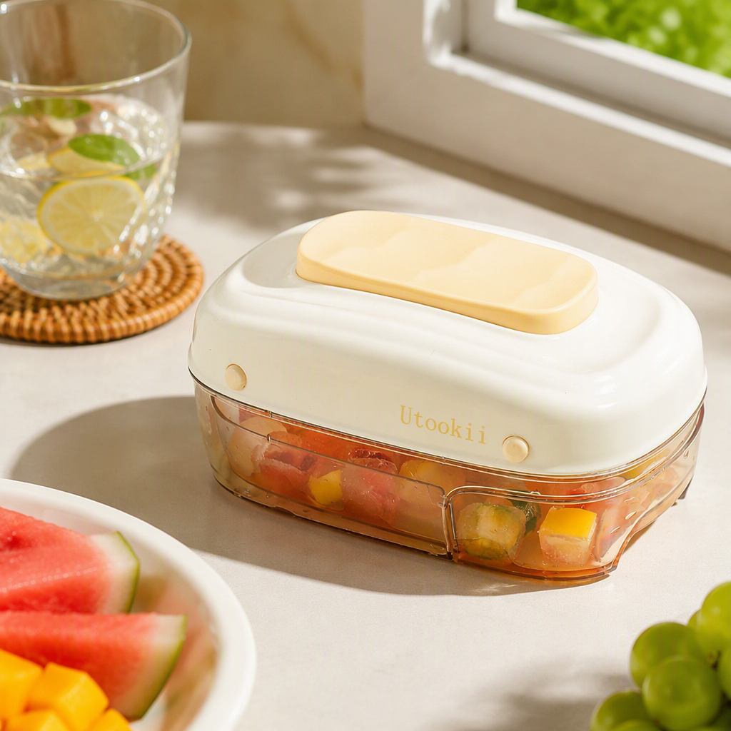 【CL】 25Q4#293 Cream-colored drawer ice box, transparent colored ice cubes, rose silicone mold, electric ice maker, ice cream cube tray details Picture
