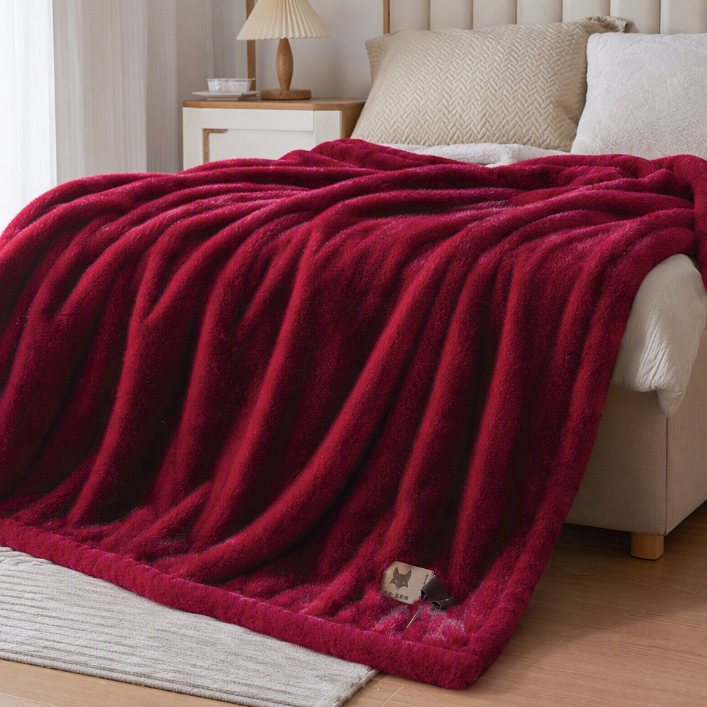 Suave y cómodo coral fleece manta engrosada cubierta de hogar caliente manta de cama de invierno artículos de dormitorio cálidos
