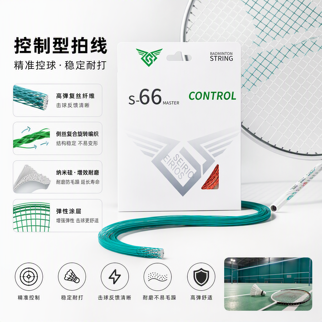 S66Master高弹耐磨羽毛球网球拍线专业运动装备适用多款拍型详情2
