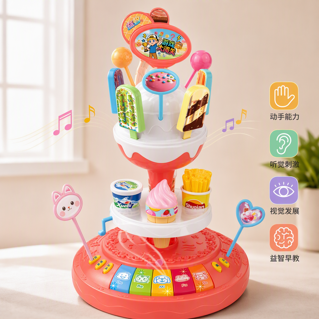 Colorful ice cream toy table, children's fun assembly puzzle game table, creative toy gifts