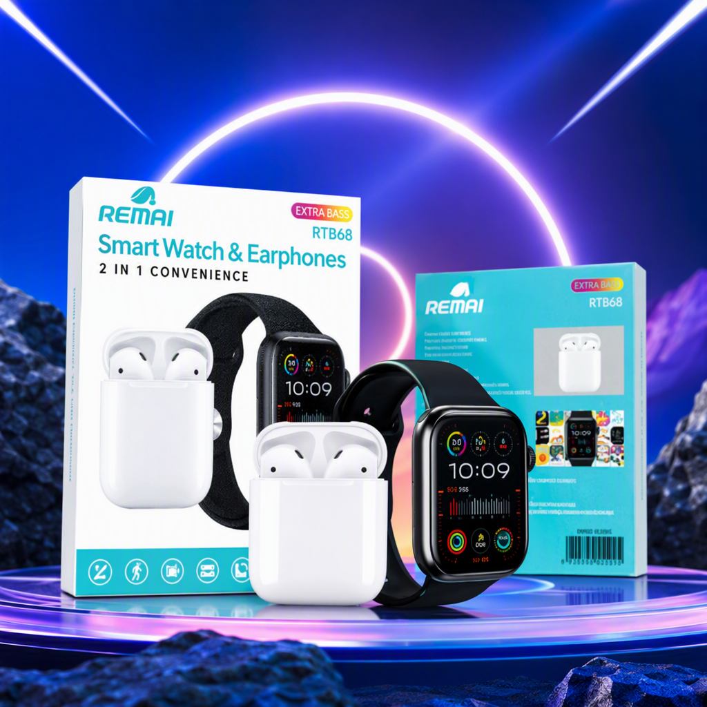 White smartwatch headset set Specification image