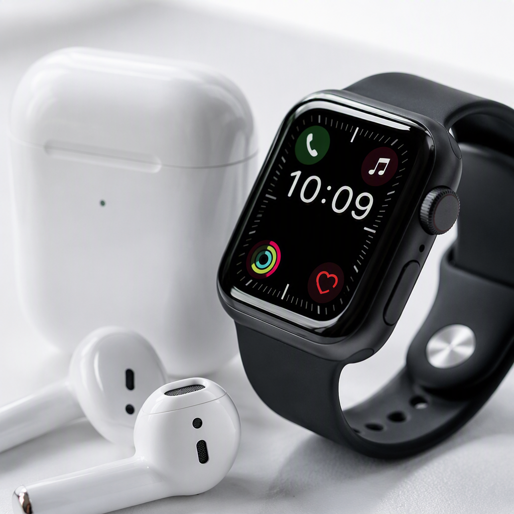 White smartwatch headset set Application Scenario