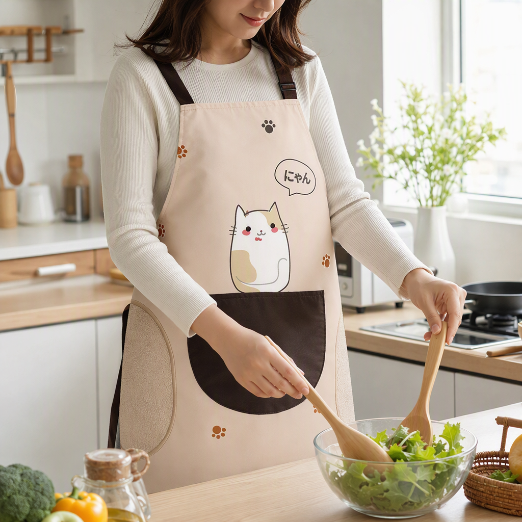 【CL】25Q4#814 Multi-functional waterproof non-woven fabric household sleeve sleeves, aprons, custom disposable leather anti-stain kitchen protective products details Picture