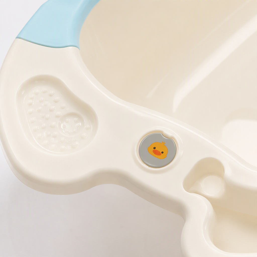 【CL】26Q3#0505-C Off-white folding baby bathtub, portable baby bathtub, children's bath products Specification image