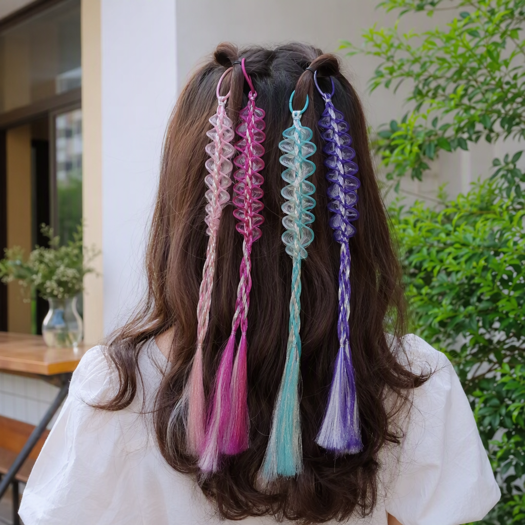 Colorful woven braids, fashionable hair accessories, hair clips, hair ropes, student headwear, hair accessories details Picture