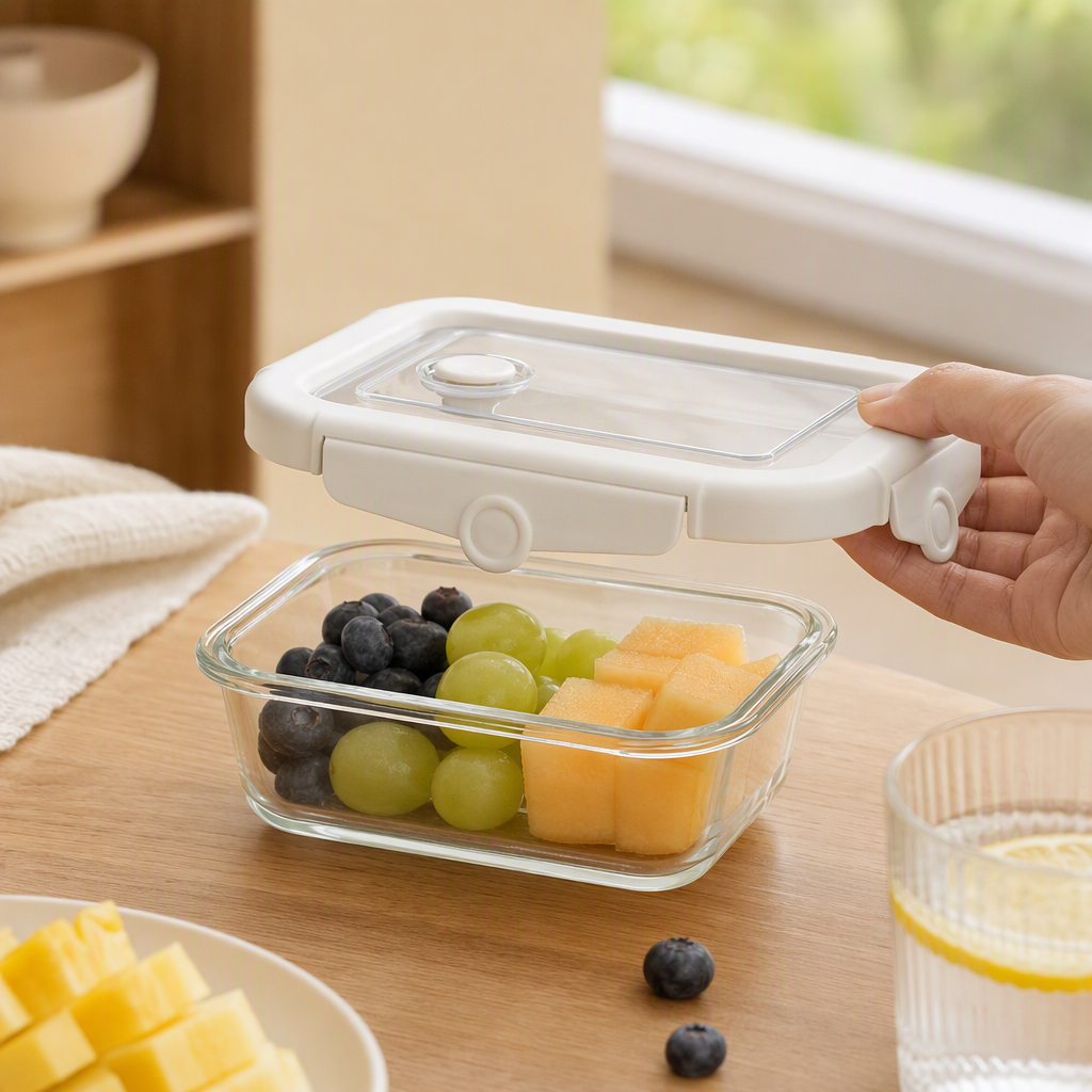 【CL】26Q3#1660 Glass lunch box, food storage container, instant noodle bowl, portable student lunch box, kitchenware details Picture