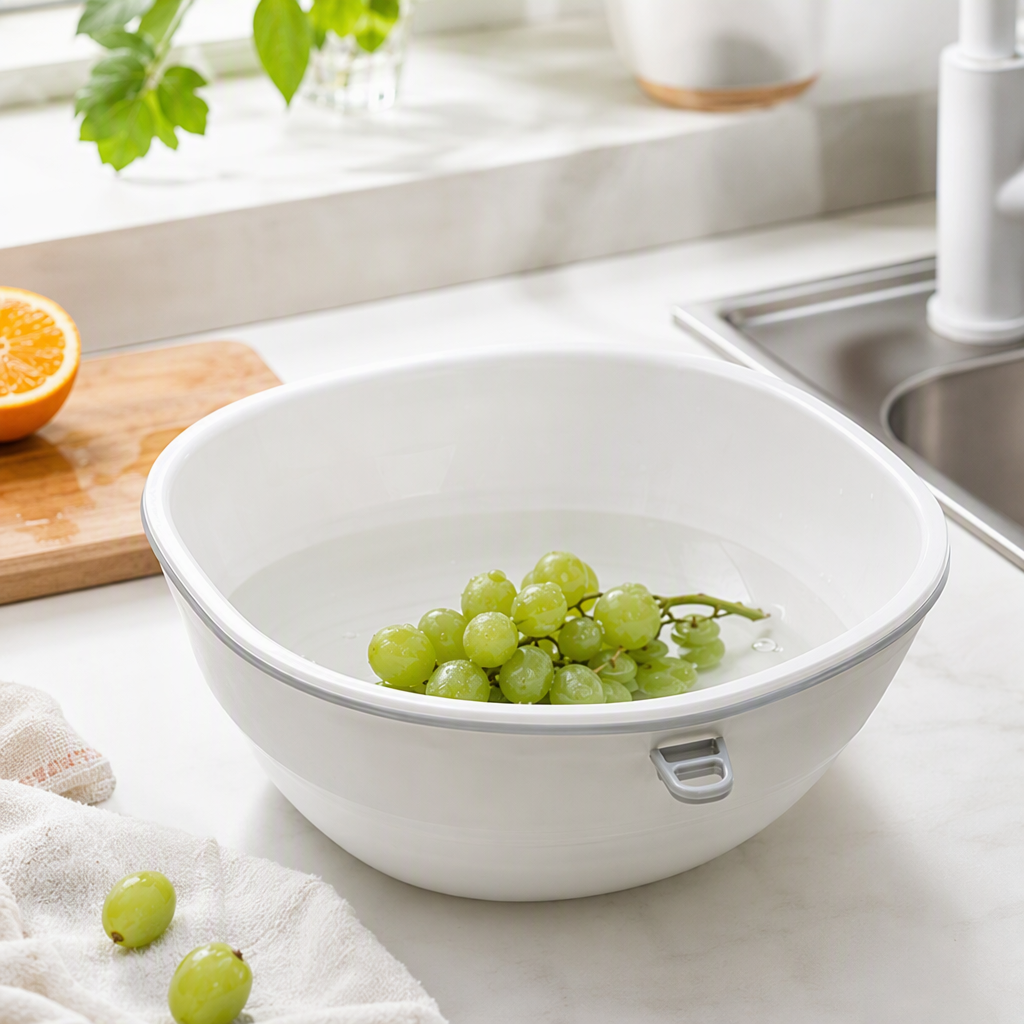 【CL】26Q3#0371 Multi-functional household plastic washbasin, large, medium and small sizes, kitchen hand washing, vegetable washing and facial cleaning basin products details Picture
