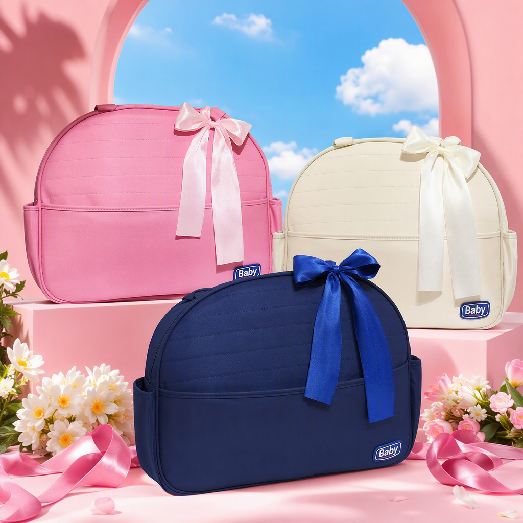 Cute pink baby handbag, multi-functional portable baby bag, lightweight and practical children's handbag, new trendy style Specification image