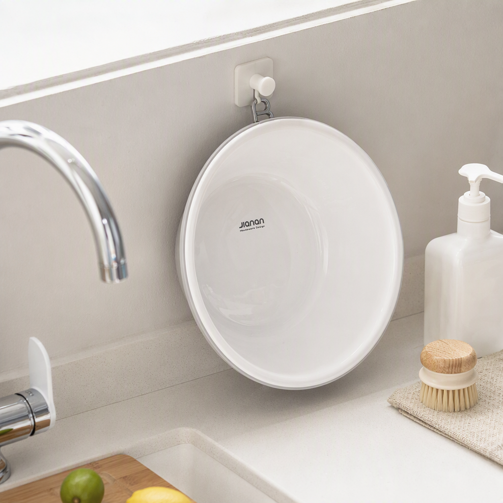 【CL】26Q3#0373 Colorful Household plastic washbasin, Large, Medium and small kitchen washbasin, food-grade durable and practical set details Picture