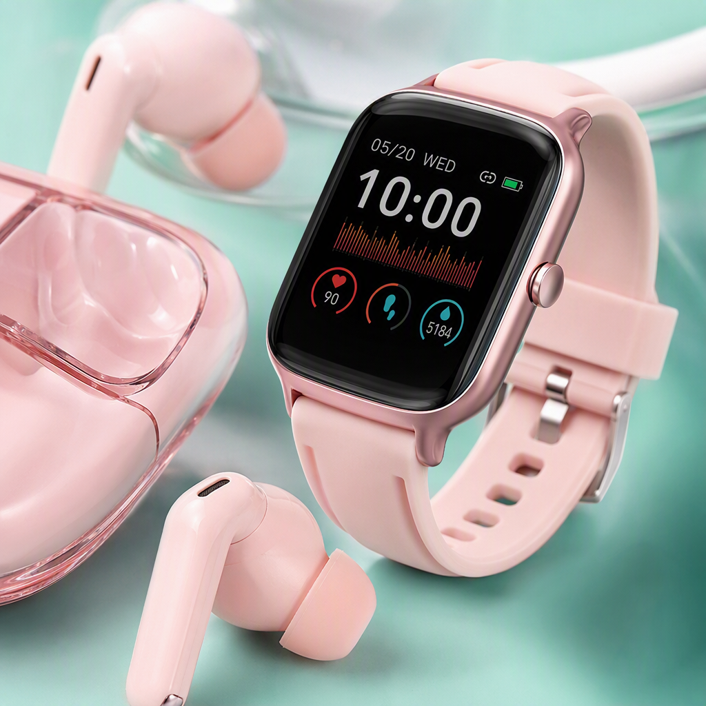 A fashionable and simple watch and earphone set Application Scenario