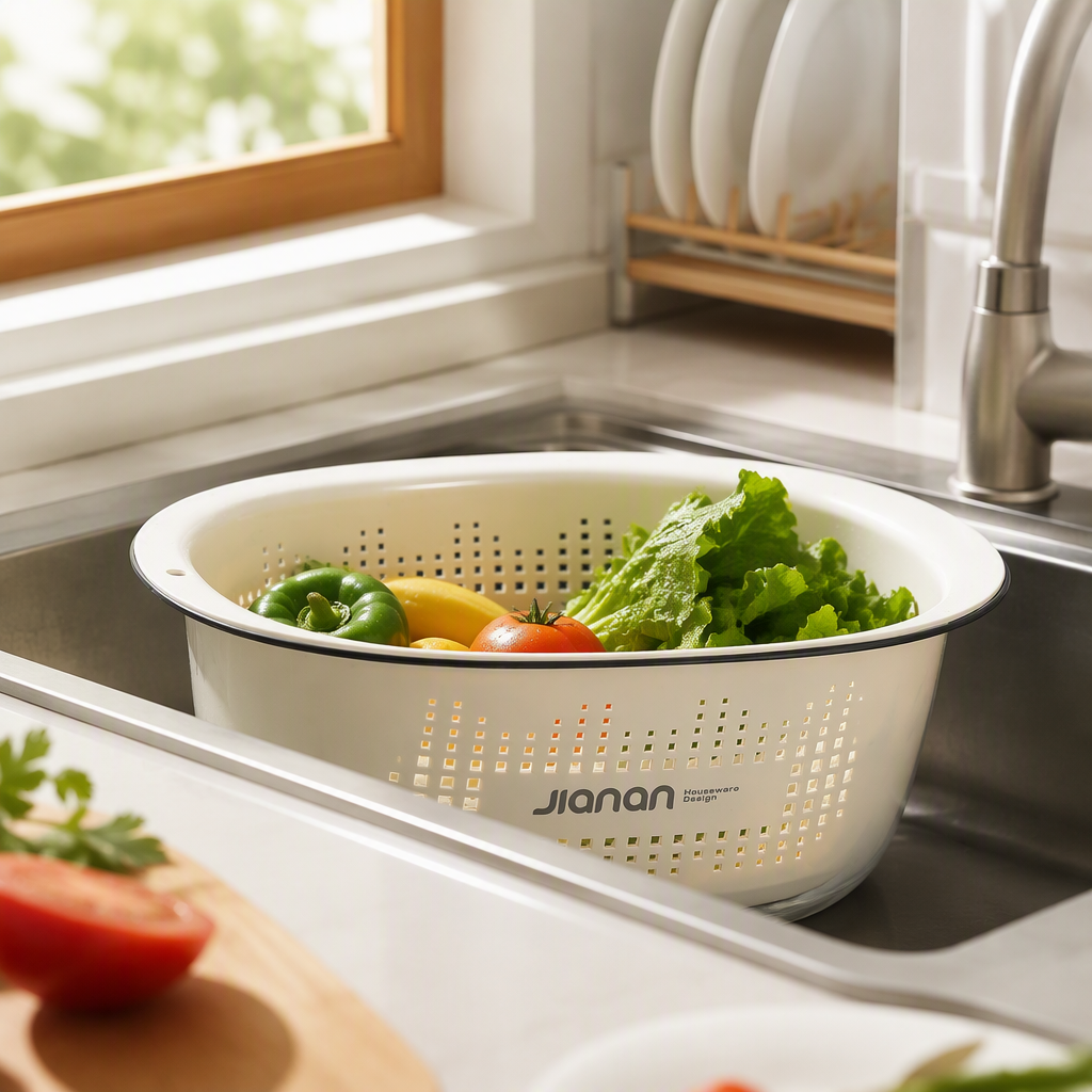 【CL】26Q3#0139 Multi-functional white perforated plastic washbasin, a durable and practical household product for washing faces, hands and vegetables details Picture