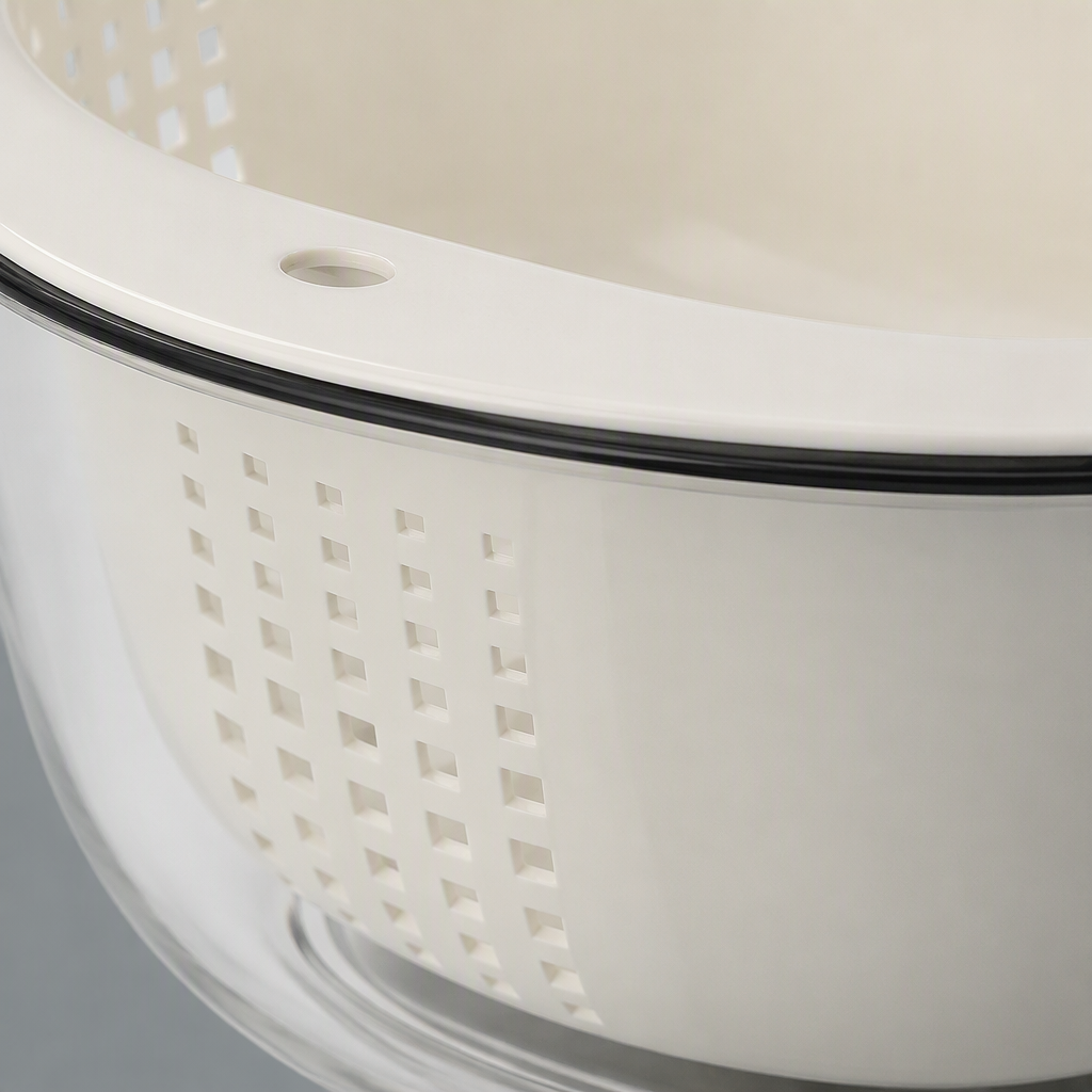 【CL】26Q3#0139 Multi-functional white perforated plastic washbasin, a durable and practical household product for washing faces, hands and vegetables Specification image