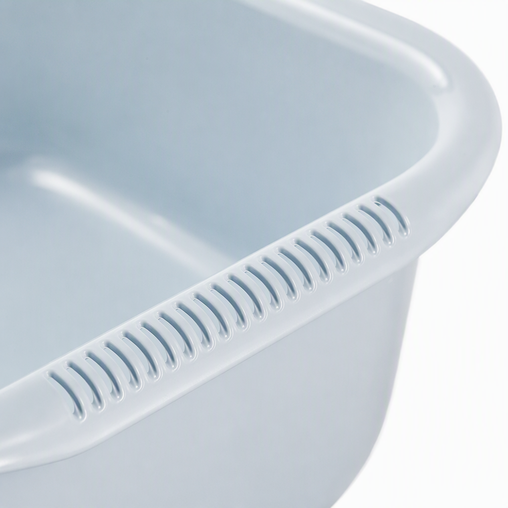 【CL】26Q3#0412 Light blue small plastic sink, beige multi-purpose kitchen washing container, household plastic basin Specification image