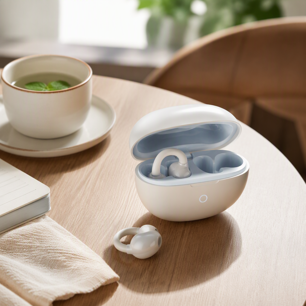Auriculares de oído blanco plateado con caja de carga auriculares de música portátiles control de cable para llamadas con calidad de sonido hd para apple android details Picture
