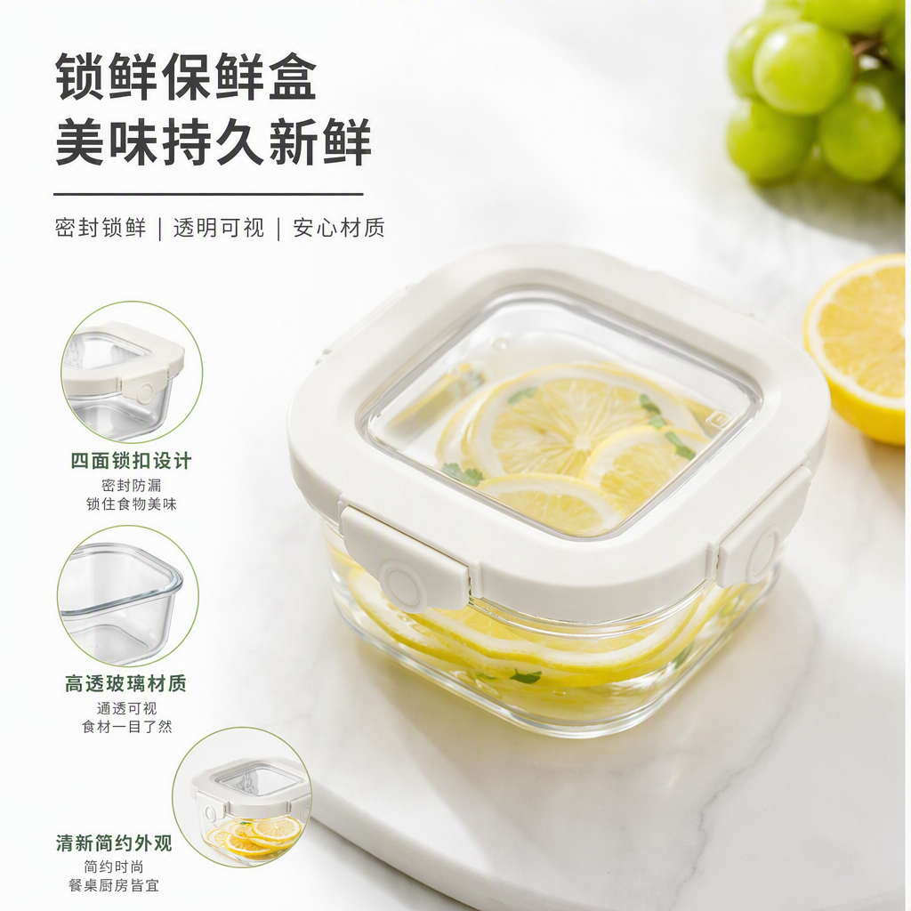【CL】26Q3#1656 Glass fresh-keeping lunch box, multi-functional instant noodle bowl, portable lunch box, durable for student household use