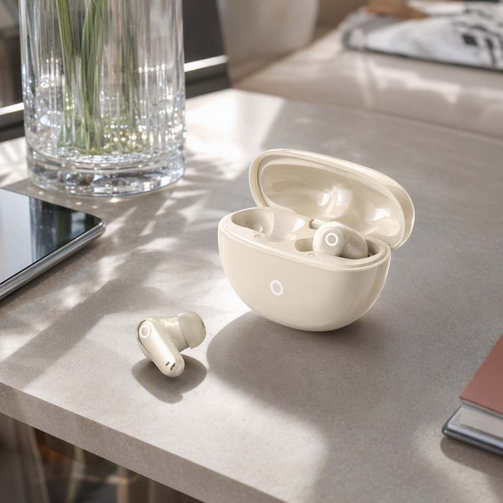 The multi-color white wireless Bluetooth headphones B85 come with a charging case and earbuds, offering high-definition sound quality and comfortable wearing details Picture